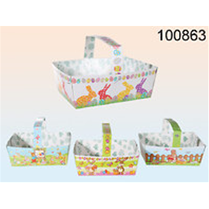 CESTINO REG. IN CARTA CON MANICO, PASQUA 15X6CM 4 ASS.