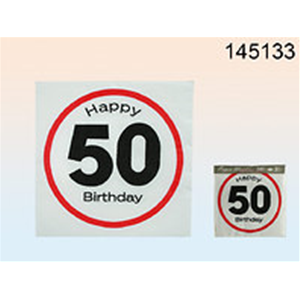 TOVAGLIOLI DI CARTA HAPPY BIRTHDAY-50 33X33 