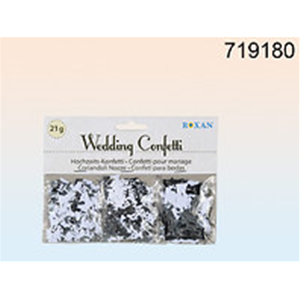 CORIANDOLI NOZZE COPPIA DI SPOSI JUST MARRIED E BICCH. DA CHAMPAGNE ASS.