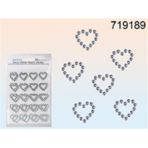 ADESIVI CON PERLINE DECORATIVE CUORE 2.5CM 40PZ