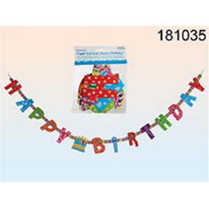 GHIRLANDA DI CARTA HAPPY BIRTHDAY 155X10CM