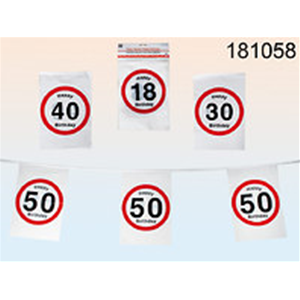 VESSILLO IN PLASTICA HAPPY BIRTHDAY 10MT 4 ASS. 