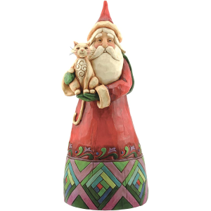 SANTA WITH CAT FIGURINE