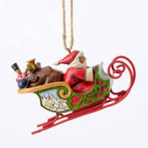 SANTA IN SLEIGH ORNAMENT