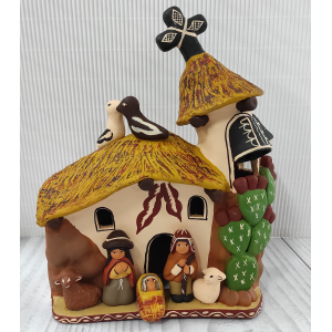 PRESEPE CAPANNA CERAMICA 