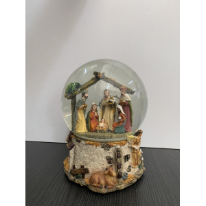 SFERA GRANDE CON PRESEPE E STALLA