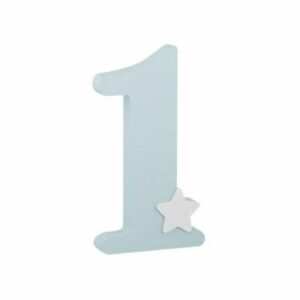 NUMERO 1 LEGNO AZZURRO