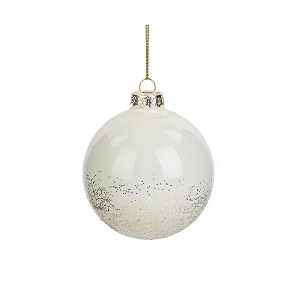 BOX 6 SFERE BIANCHE GLITTER