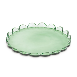VASSOIO VETRO VERDE D.250