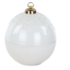 SFERA VETRO BIANCA CON CAND.CON SCAT. D.105 MM  