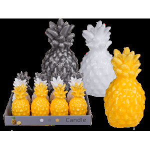 CANDELA ANANAS 13X 6CM 3 COL.