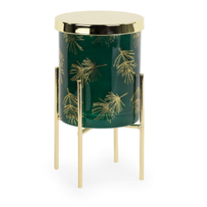 BAR.CANDELA VERDE CON ALZATA D.80XH.100 MM