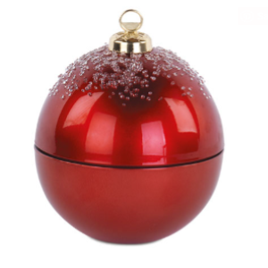 SFERA VETRO ROSSA CON CAND.CON SCAT. D.105 MM