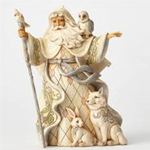 SANTA WITH CANE WHITE WOODLAND