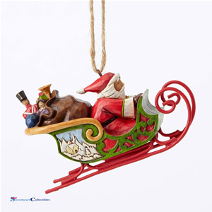 SANTA IN SLEIGH ORNAMENT