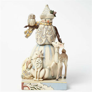 SNOWMAN ORNAMENT WHITE WOODLAND