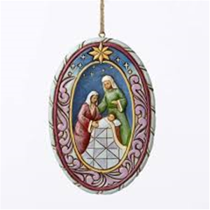 OVAL HOLY FAMILY SCENE