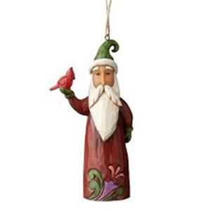 FOLKLORE SANTA WITH BIRD HO