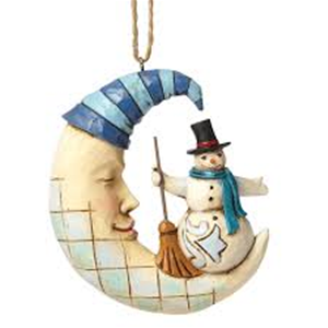 CRESCENT MOON SNOWMAN H/O