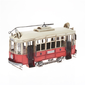 METALLO TRAM, CREMA/ROSSO 32X11X15 CM