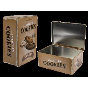 SCATOLA RETTANGOLARE IN METALLO COOKIES 22X16X9 CM