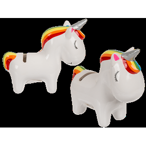 SALVADANAIO IN CERAMICA UNICORNO 11X13CM 
