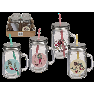 BICCHIERE SIRENA VINTAGE C/MANIGLIA + COP. & CANNUCCIA 500ML