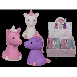 PUZZLE GOMMA DA CANCELLARE UNICORNO 4X2 CM 3 COL. ASS. 