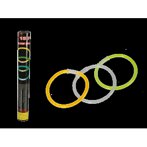 BRACCIALETTO FLUORESCENTE GLOW 20CM 3 COL. ASS. 15PZ