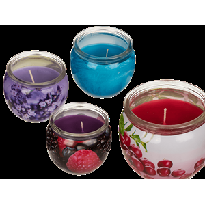 CANDELA PROFUMATA IN VASETTO DI VETRO 7X6 CM 4 PROFUMI ASS.