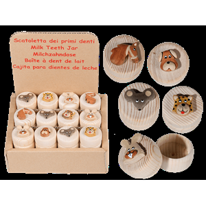 PORTADENTINI IN LEGNO NATURALE ANIMALS 3.5X3.5 CM 5 ASS.