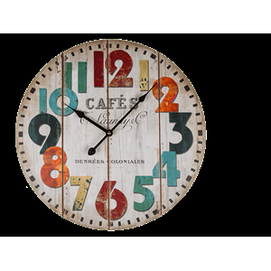 OROLOGIO DA PARETE IN LEGNO CAFES 45 CM 