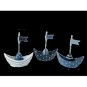 PORTACARTE IN METALLO BARCA BLU/BIANCO 12X10 CM 3 ASS. 