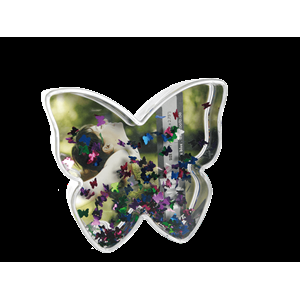 FARFALLA GLITTER 3D CON FARFALLINE 1 FOTO 9X7 CM