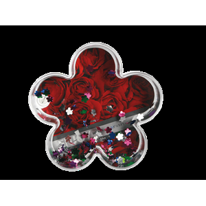 FIORE GLITTER 3D CON FIORI 1 FOTO 9X9 CM