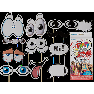 ACCESSORI DA PARTY PER FOTO SU BASTONCINO & PENNA 11 PZ