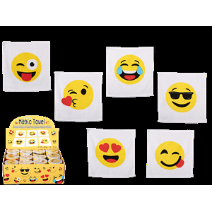 ASCIUGAMANO MAGICO IN COTONE EMOTION FACES 30X30 CM  6ASS.