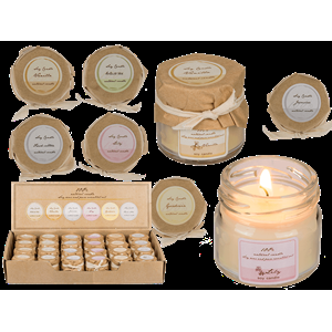 CANDELA CON CERA NATURALE 4,5X4CM VARIE PROFUMAZIONI