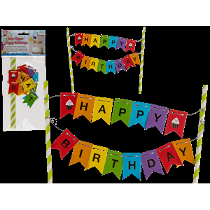 STECCHINI IN CARTA PER TORTA HAPPY BIRTHDAY 20 CM 
