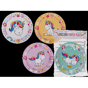 PIATTO DI CARTA PARTY UNICORNO 23 CM 4 ASS. PZ. 8