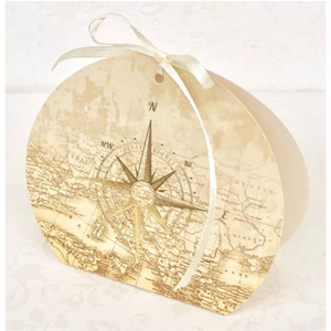 TRAVEL VINTAGE BUSSOLA CON APPLICAZIONE ORO 9X3,5X7,9 CM