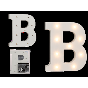 LETTERA DI LEGNO ILLUMINATA B C/ 9 LED 16 CM 