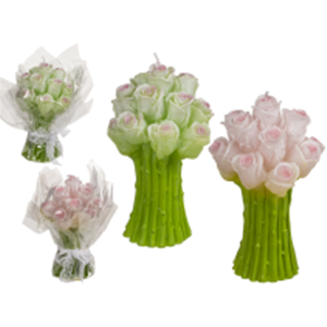 CANDELA MAZZO DI ROSE 8X12,5 2 COL.