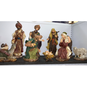 POLY NATIVITY SET 9 PZ C/LED 83.5X25X39CM