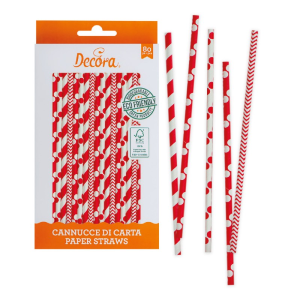 CF 80 CANNUCCE RED&WHITE D. 6 X 210MM IN CARTA BIO
